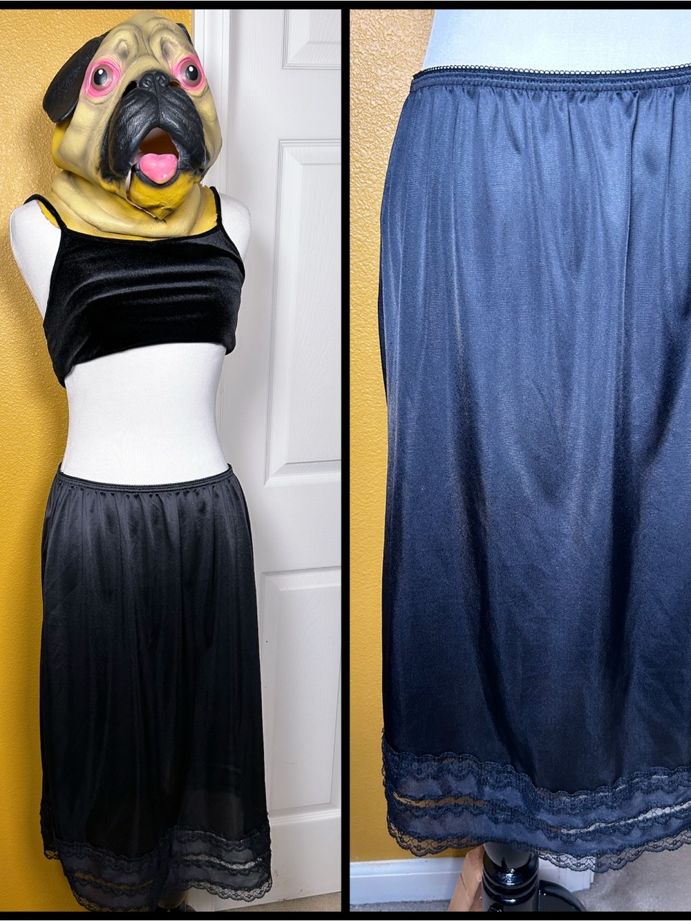 VINTAGE, plus size navy slip!!